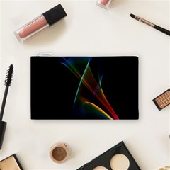 Abstract Rainbow Lily, Colorful Mystical Flower  Cosmetic Bag (Small) from ArtsNow.com Front