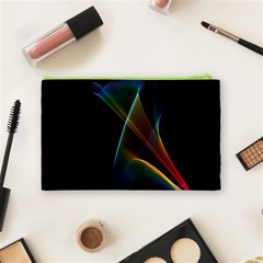 Abstract Rainbow Lily, Colorful Mystical Flower  Cosmetic Bag (Medium) from ArtsNow.com Back