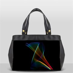 Abstract Rainbow Lily, Colorful Mystical Flower  Oversize Office Handbag (Two Sides) from ArtsNow.com Back