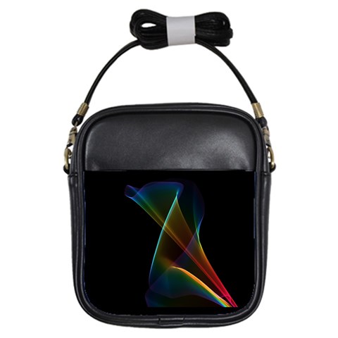 Abstract Rainbow Lily, Colorful Mystical Flower  Girl s Sling Bag from ArtsNow.com Front