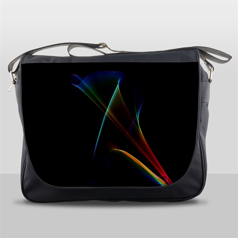 Abstract Rainbow Lily, Colorful Mystical Flower  Messenger Bag from ArtsNow.com Front