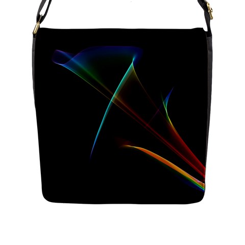 Abstract Rainbow Lily, Colorful Mystical Flower  Flap Closure Messenger Bag (Large) from ArtsNow.com Front