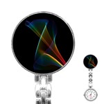 Abstract Rainbow Lily, Colorful Mystical Flower  Stainless Steel Nurses Watch