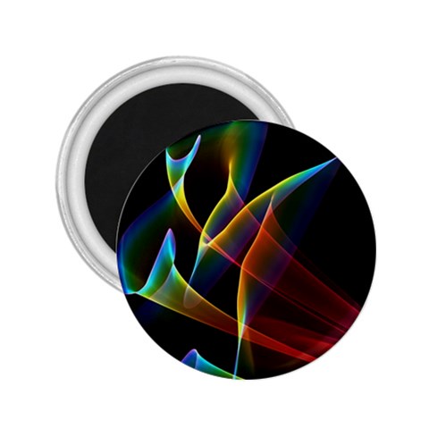 Peacock Symphony, Abstract Rainbow Music 2.25  Button Magnet from ArtsNow.com Front