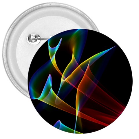 Peacock Symphony, Abstract Rainbow Music 3  Button from ArtsNow.com Front