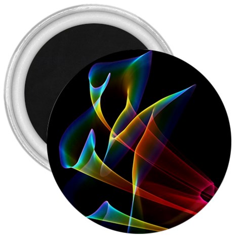 Peacock Symphony, Abstract Rainbow Music 3  Button Magnet from ArtsNow.com Front