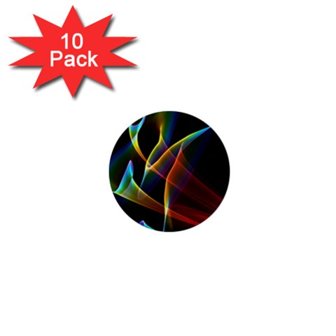 Peacock Symphony, Abstract Rainbow Music 1  Mini Button (10 pack) from ArtsNow.com Front