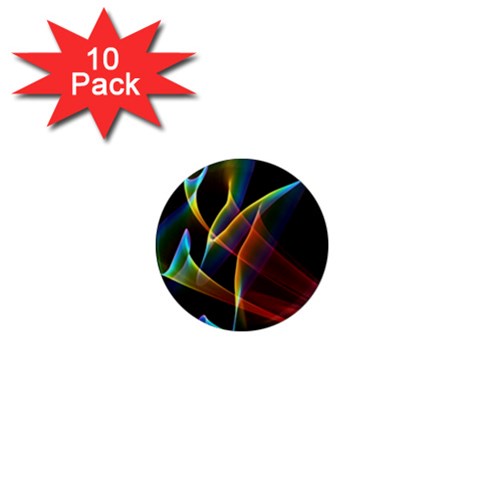 Peacock Symphony, Abstract Rainbow Music 1  Mini Button Magnet (10 pack) from ArtsNow.com Front