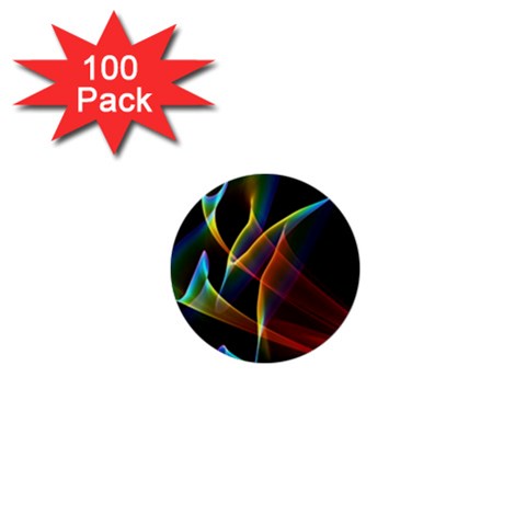 Peacock Symphony, Abstract Rainbow Music 1  Mini Button (100 pack) from ArtsNow.com Front