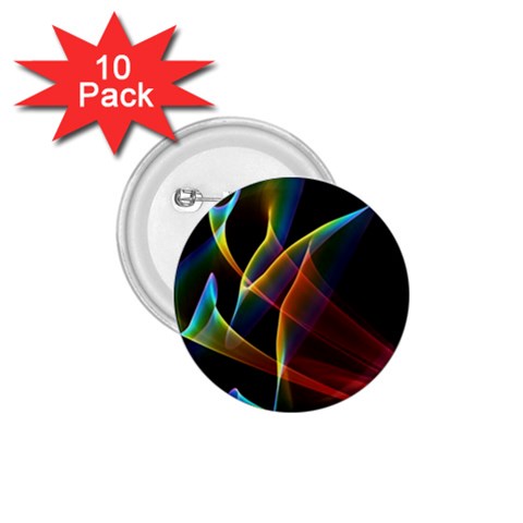 Peacock Symphony, Abstract Rainbow Music 1.75  Button (10 pack) from ArtsNow.com Front