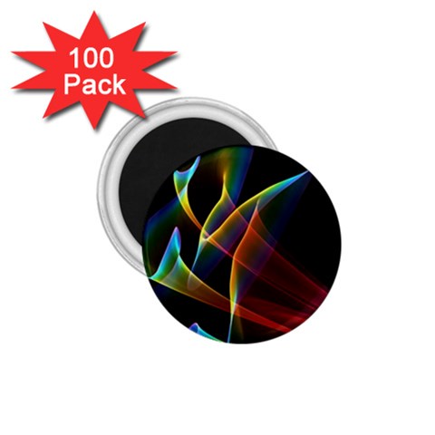 Peacock Symphony, Abstract Rainbow Music 1.75  Button Magnet (100 pack) from ArtsNow.com Front