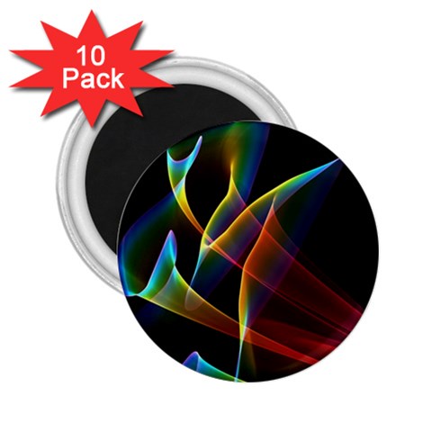 Peacock Symphony, Abstract Rainbow Music 2.25  Button Magnet (10 pack) from ArtsNow.com Front