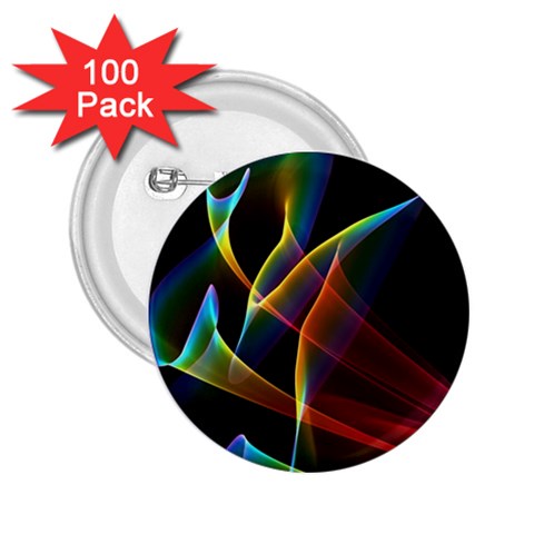 Peacock Symphony, Abstract Rainbow Music 2.25  Button (100 pack) from ArtsNow.com Front