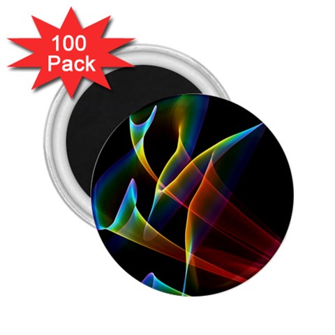 Peacock Symphony, Abstract Rainbow Music 2.25  Button Magnet (100 pack) from ArtsNow.com Front