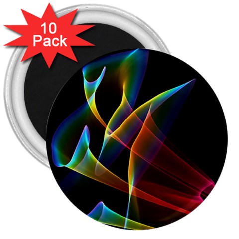 Peacock Symphony, Abstract Rainbow Music 3  Button Magnet (10 pack) from ArtsNow.com Front