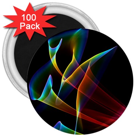 Peacock Symphony, Abstract Rainbow Music 3  Button Magnet (100 pack) from ArtsNow.com Front