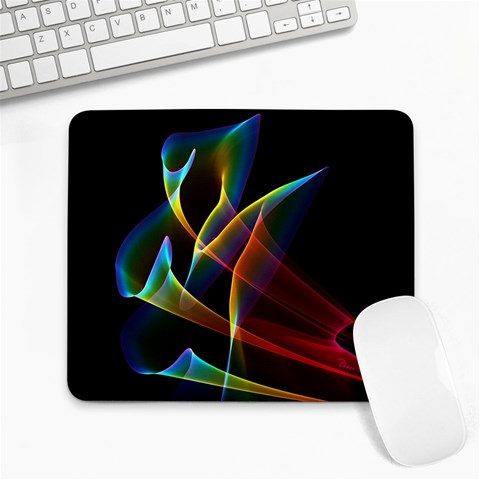 Peacock Symphony, Abstract Rainbow Music Large Mouse Pad (Rectangle) from ArtsNow.com Front