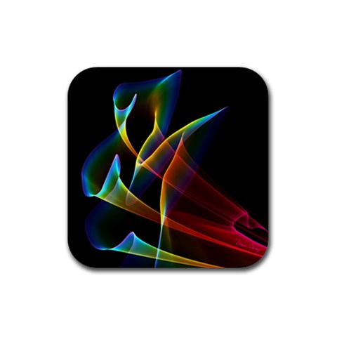 Peacock Symphony, Abstract Rainbow Music Drink Coaster (Square) from ArtsNow.com Front