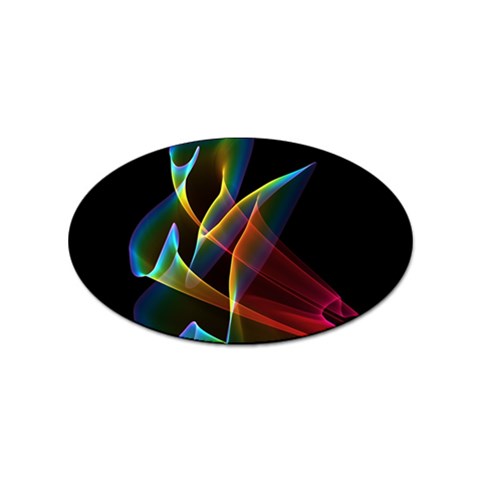 Peacock Symphony, Abstract Rainbow Music Sticker (Oval) from ArtsNow.com Front