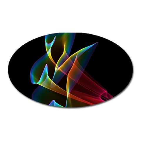 Peacock Symphony, Abstract Rainbow Music Magnet (Oval) from ArtsNow.com Front