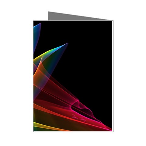 Peacock Symphony, Abstract Rainbow Music Mini Greeting Card (8 Pack) from ArtsNow.com Left