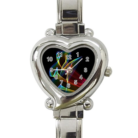 Peacock Symphony, Abstract Rainbow Music Heart Italian Charm Watch  from ArtsNow.com Front