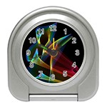 Peacock Symphony, Abstract Rainbow Music Desk Alarm Clock