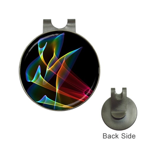 Peacock Symphony, Abstract Rainbow Music Hat Clip with Golf Ball Marker from ArtsNow.com Front