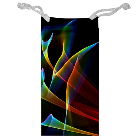 Peacock Symphony, Abstract Rainbow Music Jewelry Bag from ArtsNow.com Front