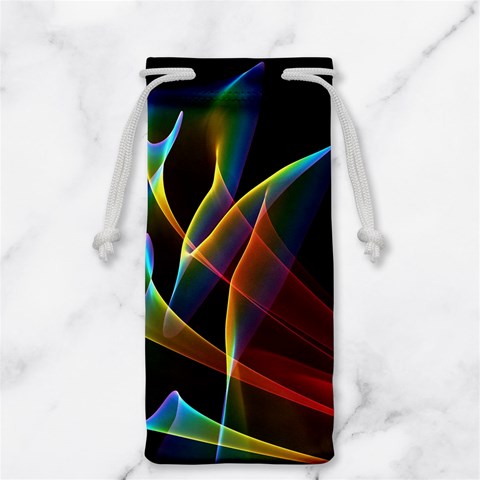 Peacock Symphony, Abstract Rainbow Music Jewelry Bag from ArtsNow.com Back