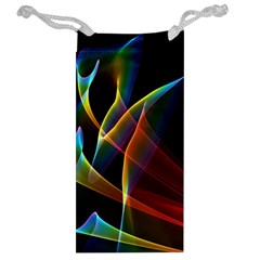 Peacock Symphony, Abstract Rainbow Music Jewelry Bag from ArtsNow.com Back