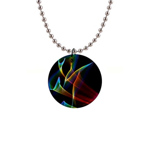 Peacock Symphony, Abstract Rainbow Music Button Necklace from ArtsNow.com Front