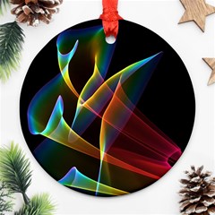 Peacock Symphony, Abstract Rainbow Music Round Ornament (Two Sides) from ArtsNow.com Front