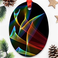 Peacock Symphony, Abstract Rainbow Music Oval Ornament (Two Sides) from ArtsNow.com Front