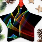 Peacock Symphony, Abstract Rainbow Music Star Ornament (Two Sides)