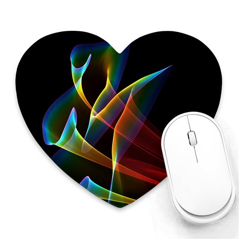 Peacock Symphony, Abstract Rainbow Music Mouse Pad (Heart) from ArtsNow.com Front