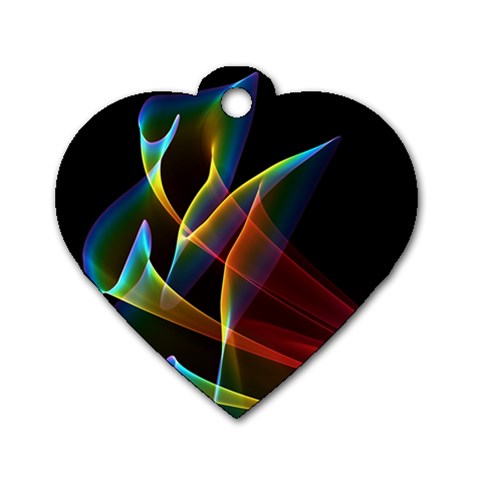 Peacock Symphony, Abstract Rainbow Music Dog Tag Heart (One Sided)  from ArtsNow.com Front