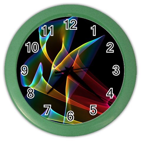 Peacock Symphony, Abstract Rainbow Music Wall Clock (Color) from ArtsNow.com Front