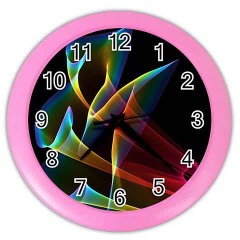 Peacock Symphony, Abstract Rainbow Music Wall Clock (Color) from ArtsNow.com Front