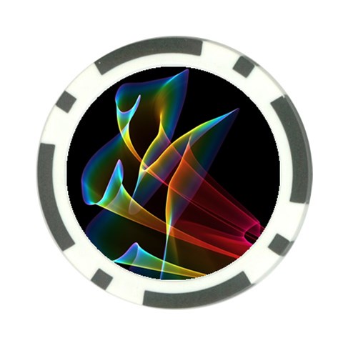 Peacock Symphony, Abstract Rainbow Music Poker Chip from ArtsNow.com Front