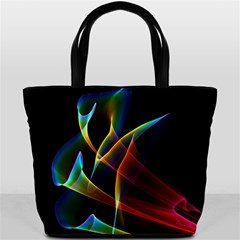 Peacock Symphony, Abstract Rainbow Music Bucket Handbag from ArtsNow.com Back