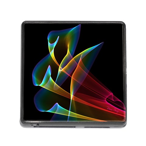 Peacock Symphony, Abstract Rainbow Music Memory Card Reader with Storage (Square) from ArtsNow.com Front