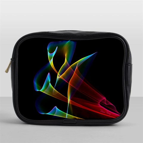 Peacock Symphony, Abstract Rainbow Music Mini Travel Toiletry Bag (One Side) from ArtsNow.com Front