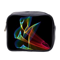 Peacock Symphony, Abstract Rainbow Music Mini Travel Toiletry Bag (Two Sides) from ArtsNow.com Front