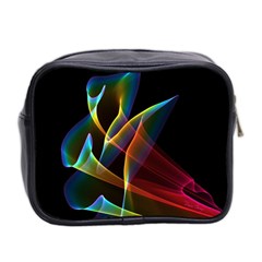 Peacock Symphony, Abstract Rainbow Music Mini Travel Toiletry Bag (Two Sides) from ArtsNow.com Back