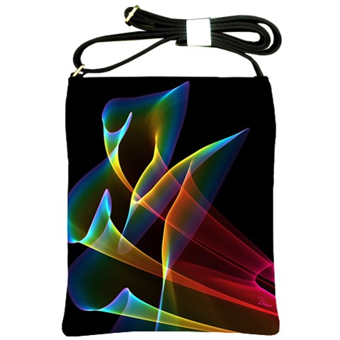 Peacock Symphony, Abstract Rainbow Music Shoulder Sling Bag from ArtsNow.com Front