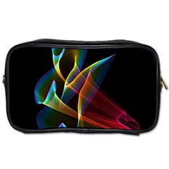 Peacock Symphony, Abstract Rainbow Music Travel Toiletry Bag (Two Sides) from ArtsNow.com Front