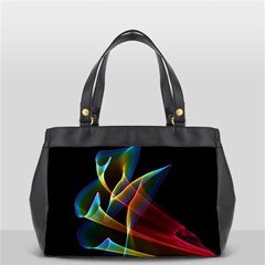 Peacock Symphony, Abstract Rainbow Music Oversize Office Handbag (Two Sides) from ArtsNow.com Front