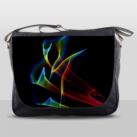 Peacock Symphony, Abstract Rainbow Music Messenger Bag from ArtsNow.com Front