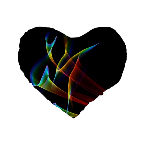 Peacock Symphony, Abstract Rainbow Music 16  Premium Heart Shape Cushion  from ArtsNow.com Front